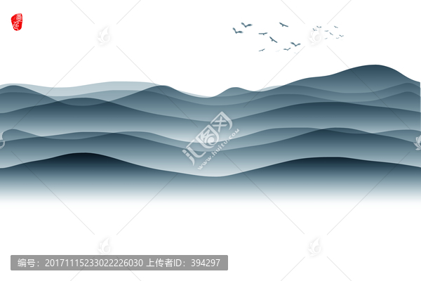 山水畫(huà),水墨遠(yuǎn)山畫(huà)