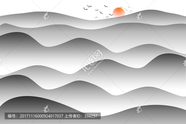 山水畫(huà),水墨遠(yuǎn)山畫(huà)