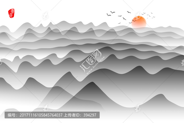 寫意山水畫,水墨山水畫