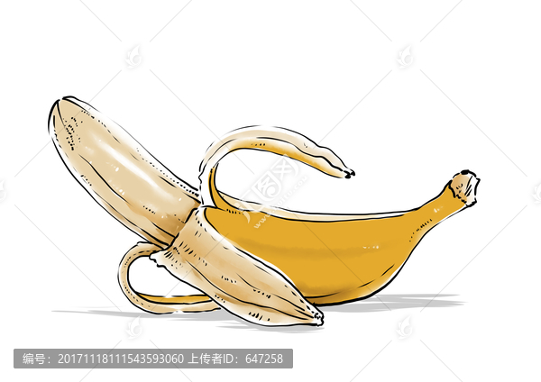 香蕉手繪風格素材