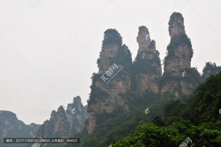 湖南省张家界风景山峰旅游景点