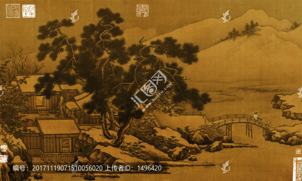 四景山水圖,冬