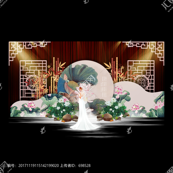 新中式婚禮舞臺(tái)效果圖