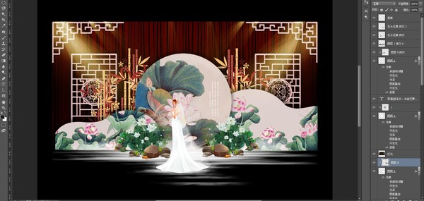 新中式婚禮舞臺(tái)效果圖