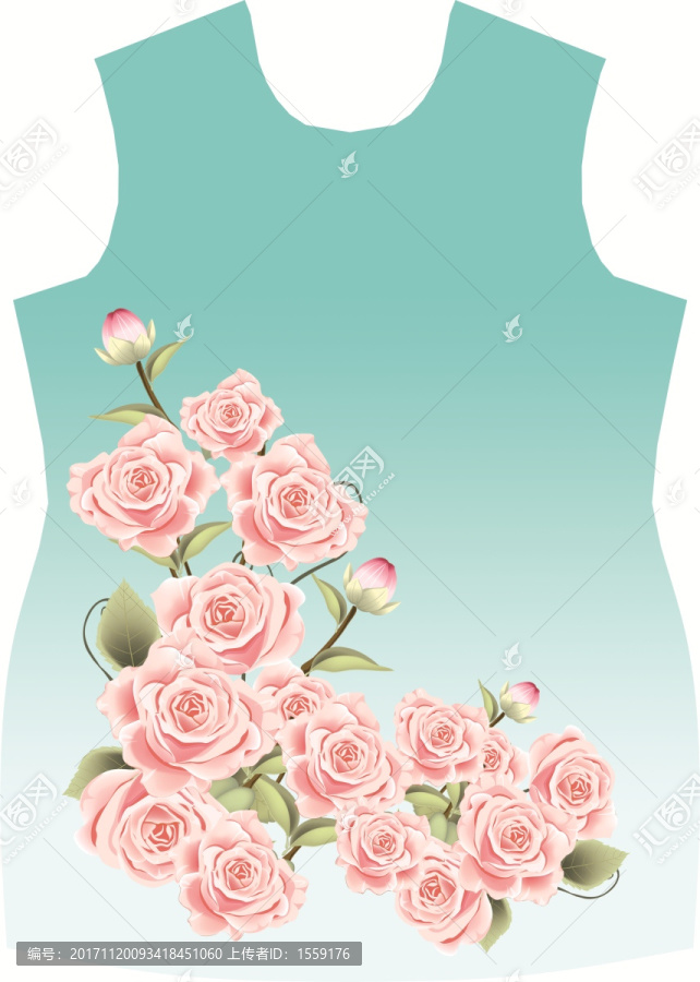漸變花型圖案