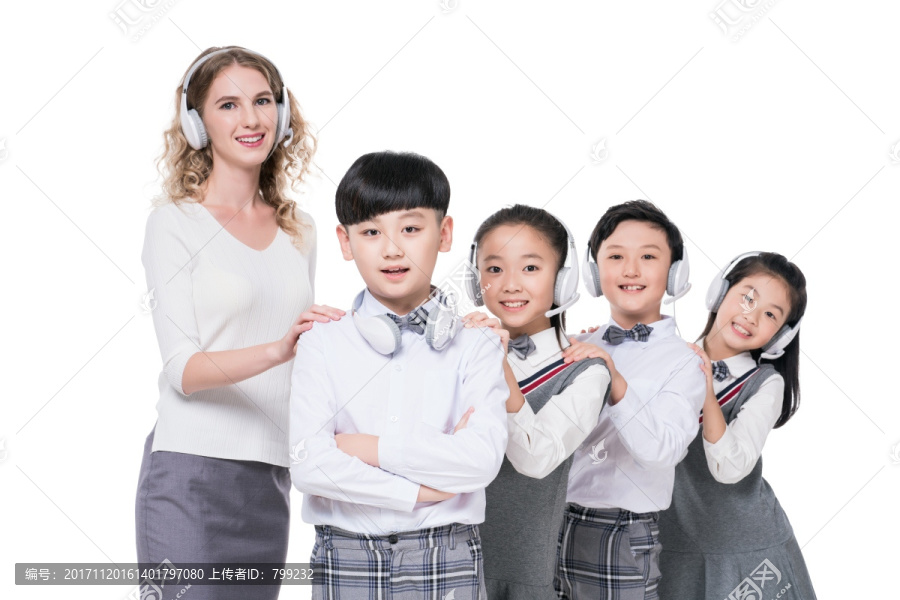 女外教和小学生