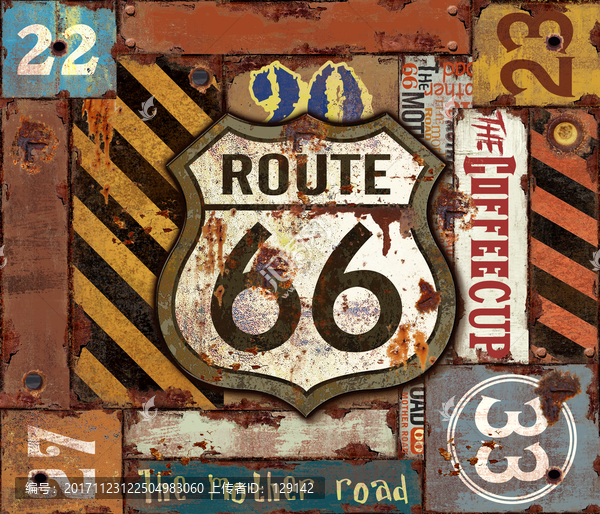 66號公路文化裝飾畫,分層文件