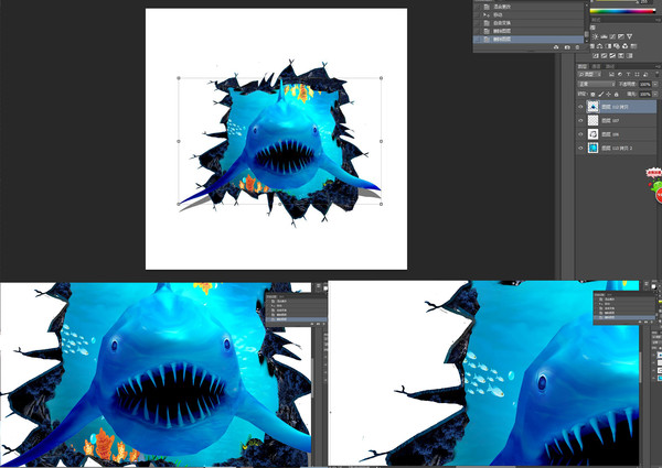3D立體壁畫鯊魚