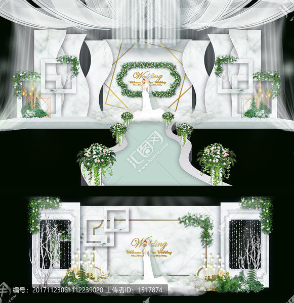 綠色婚禮,綠白婚禮,森林婚禮