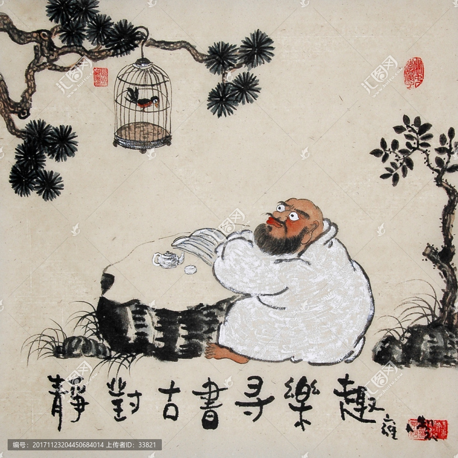 禪意國畫水墨人物