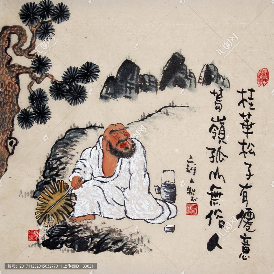 禪意國畫水墨人物