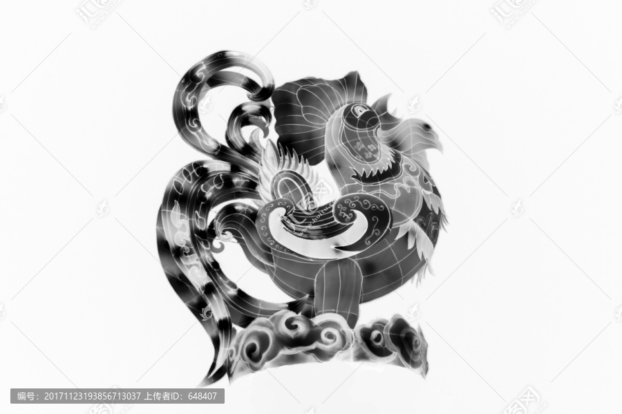 大公雞,水墨畫意金雞圖案
