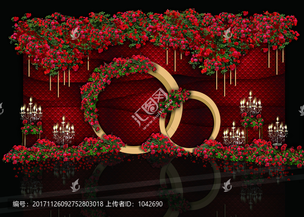 紅色迎賓區(qū)婚禮設(shè)計(jì)