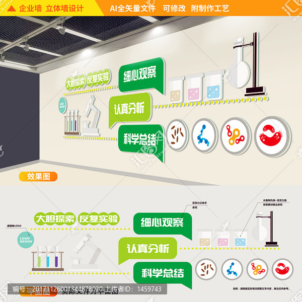 生物實驗室科學文化立體墻
