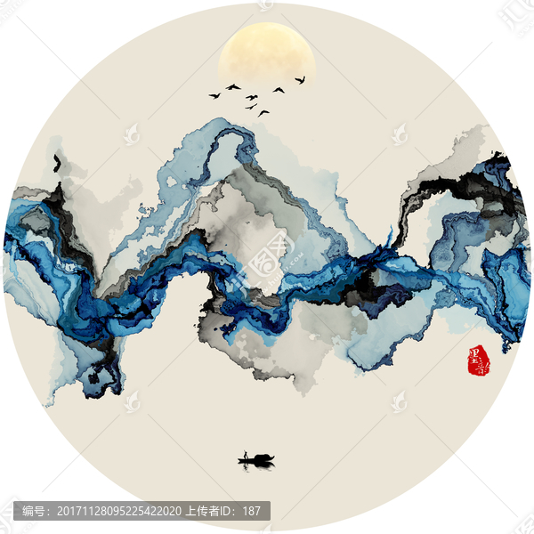 意境水墨畫,禪境水墨掛畫