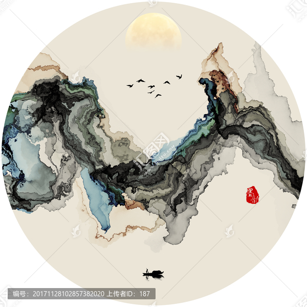 水墨畫,水墨掛畫,禪境水墨