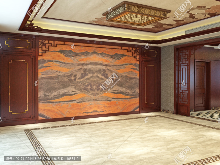 紅木大理石背景墻空?qǐng)鼍安环謱? title=