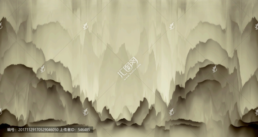 水墨山水裝飾,合層