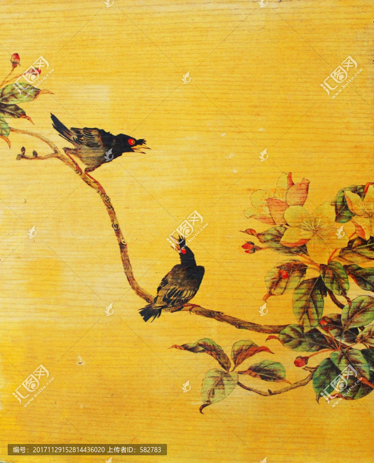 花鳥油畫,八哥