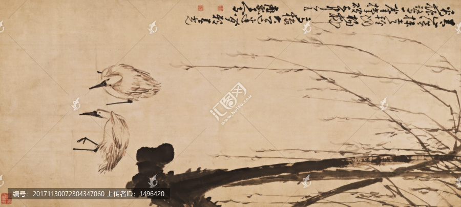 柳塘雙鷺