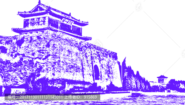 天下第一關(guān)山海關(guān)城樓矢量圖