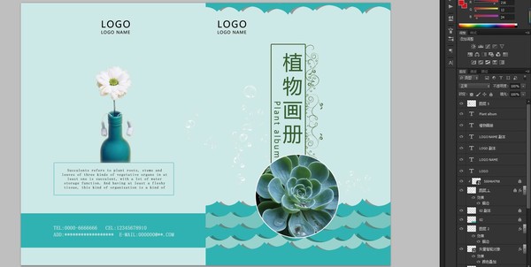 青色植物畫冊(cè)封面