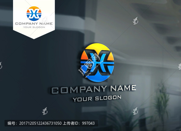 X字母大氣LOGO設計