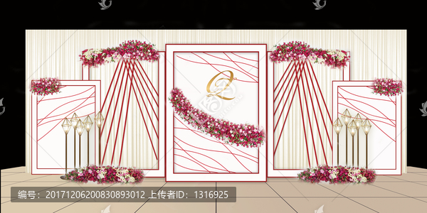 紅白色婚禮迎賓區(qū)