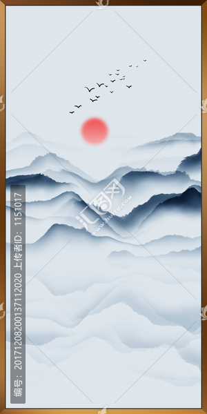 水墨遠山,山水意境畫