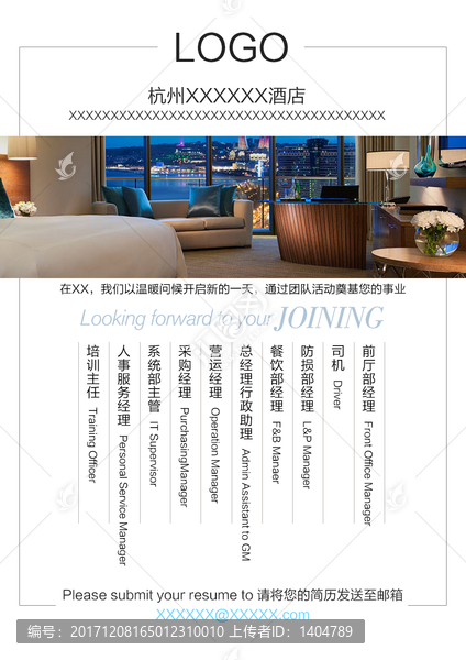 酒店招聘海報(bào)