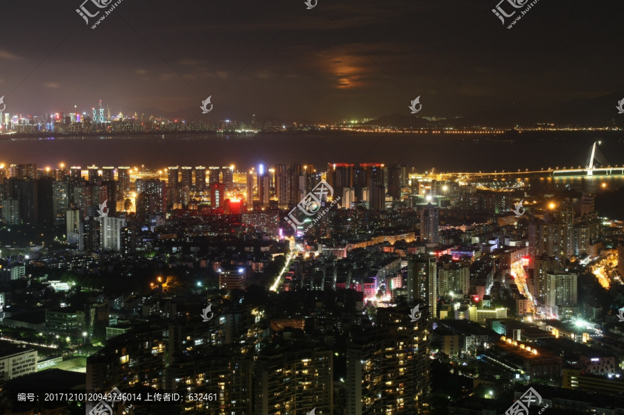 深圳湾滨海城市风光夜景