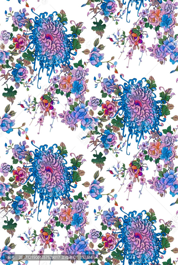 繡花面料花四方連續(xù)TIF不分層
