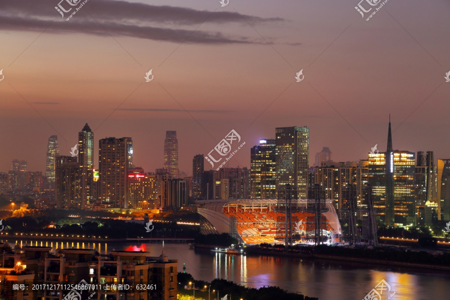 广州珠江新城建筑风光夜景