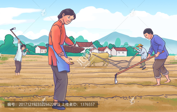 手繪播種插畫