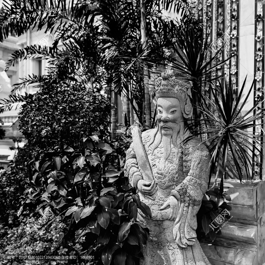 曼谷大皇宫人像石雕