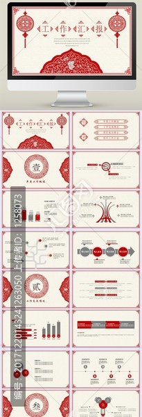 红色中国风工作汇报PPT