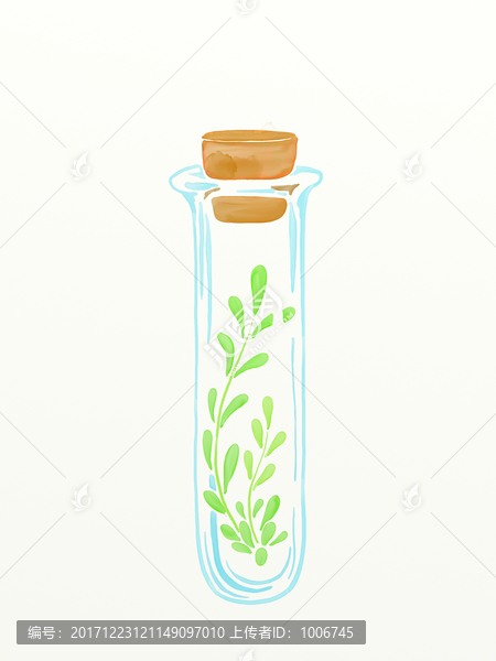 水彩靜物畫花卉綠葉