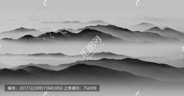 水墨群山