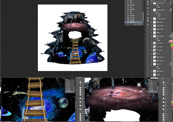 3D星空地板畫