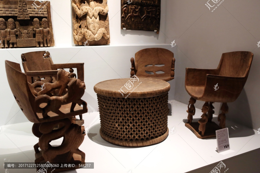非洲雕刻椅子茶具