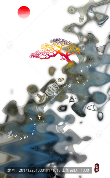 抽象意境水墨山水