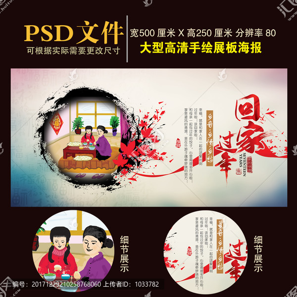 回家過年展板海報