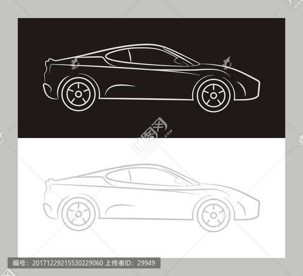 線條車,車輪廓,跑車,車素材