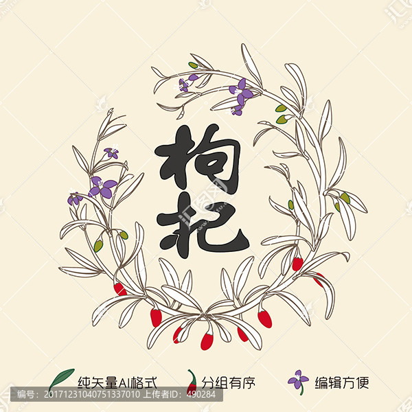 枸杞圓形圖譜