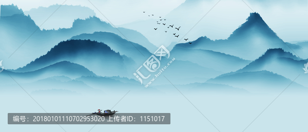 水墨山水意境畫