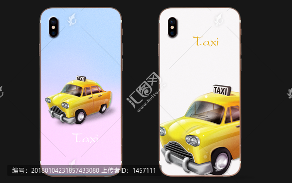 出租車蘋果X手機殼手繪圖案印花