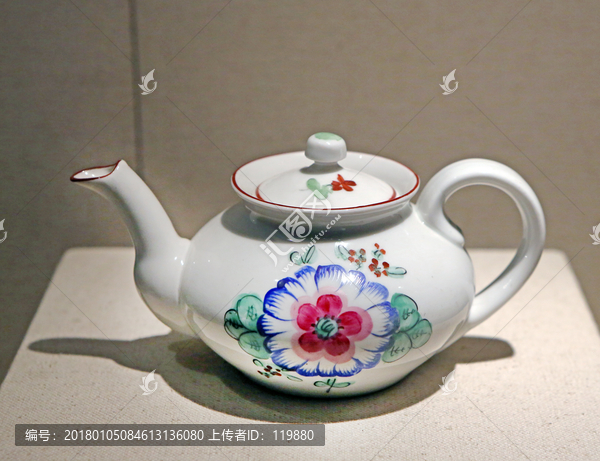 民国外销瓷粉彩茶壶