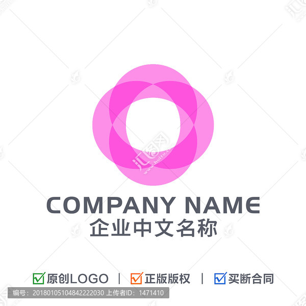 綻放的花朵抽象LOGO
