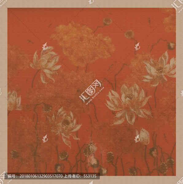 古舊牡丹圖
