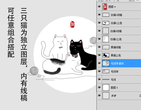 三只肥貓